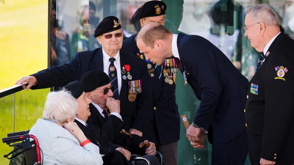 Poignant: The Duke of Cambridge meets prestigious guests at a service to mark the 75th anniversary of the D-Day landings, at the National Memorial Arboretum in Alrewas, Staffordshire PICTURE: EPA