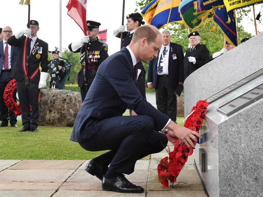 National memorial: William lays a wreath PICTURE: PA