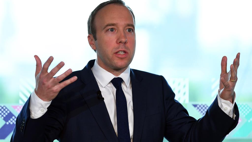 Decisions: Hancock launches his bid to become Tory leader, which he has today relinquished PICTURES: AP/EPA
