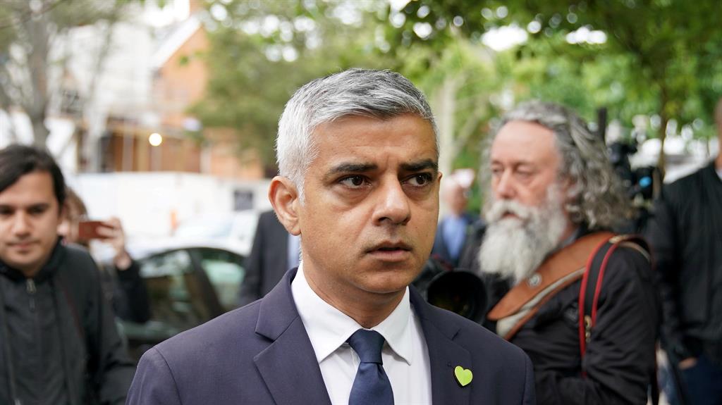 In attendance: London mayor Sadiq Khan and, below left, communities secretary James Brokenshire PICTURES: SWNS/PA
