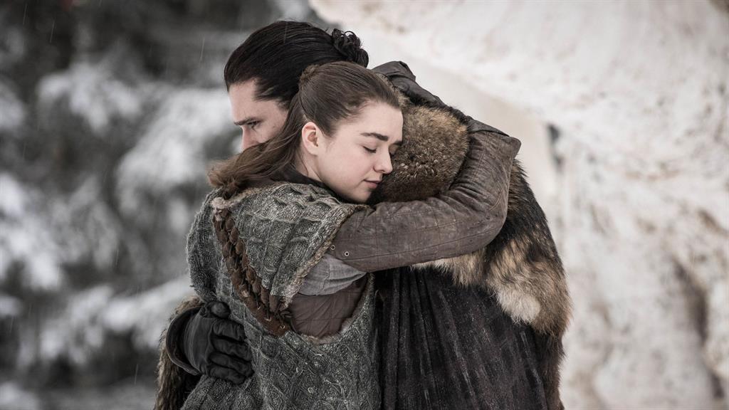 Maisie Williams as Arya Stark and Kit Harington as Jon Snow in a scene from Game Of Thrones PICTURES: REX