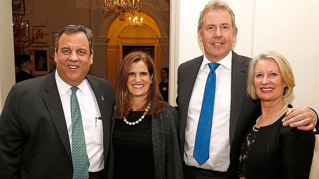 Tea for Trump: Sir Kim and wife Lady Vanessa (on the right) with then-governor of New Jersey Chris Christie and wife Mary Pat PICTURE: GETTY