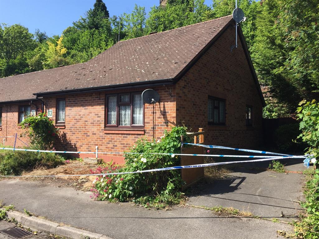 Crime scene: Mr Wooding was found dead at his home in Droitwich after a neighbour raised the alarm