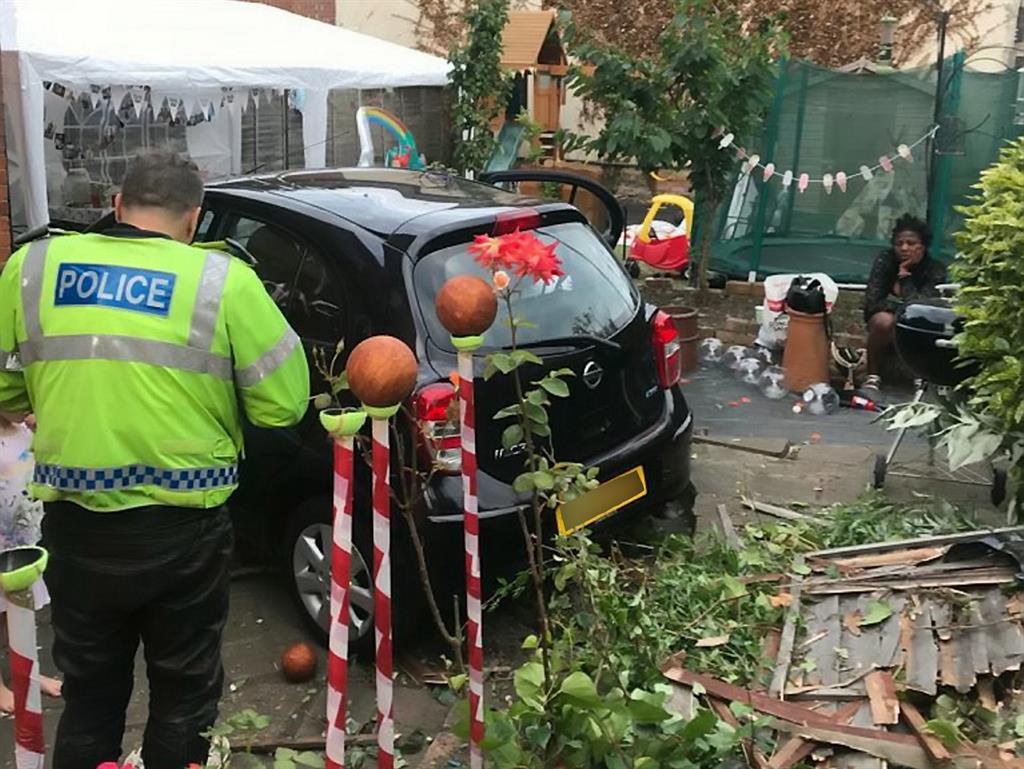 Close shave: Police attended the scene of the accident