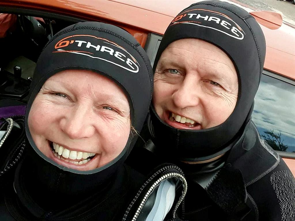 Happy to help: Scuba-divers Michelle Walton and her partner Peter Love PICTURES: SWNS