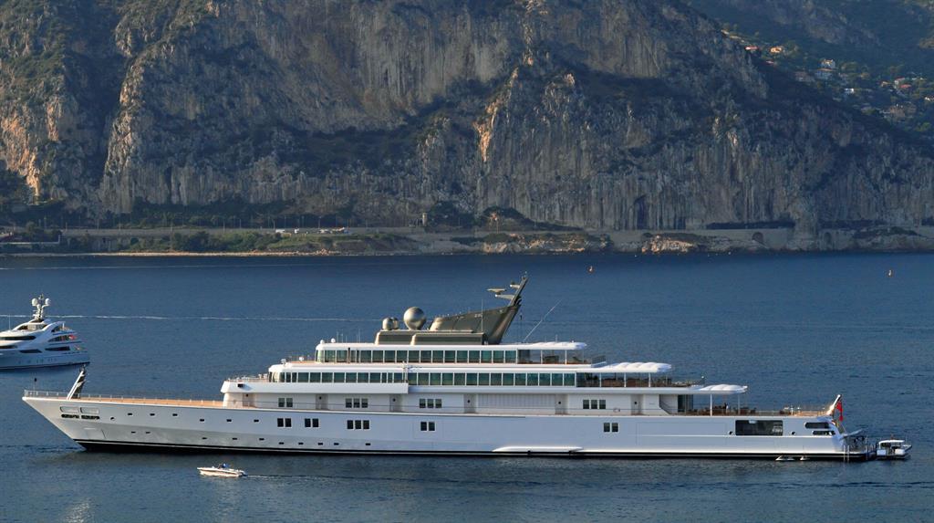 Choppy waters: Geffen’s yacht Rising Sun, and 114 private jets (one pictured below) prompted a backlash