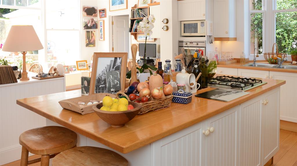 Revamp: A new bay window brings light to the kitchen.