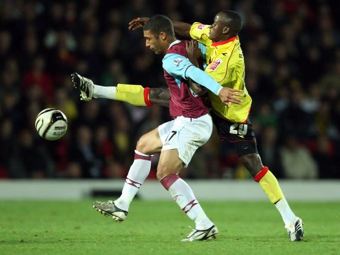 Path: Al Bangura (right), who played for Watford, was trafficked from Guinea to the UK as a child and forced into male prostitution. There is no suggestion that Watford was in any way culpable for what happened to him before he played for the club PICTURE: PA