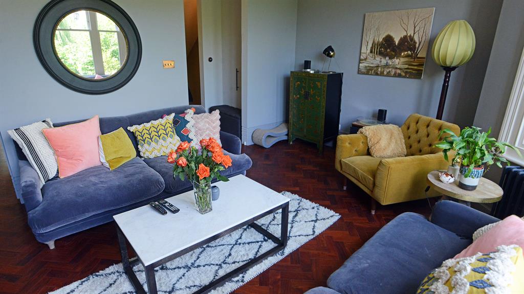 Less is more: The now clutter-free and cosy-sized living room
