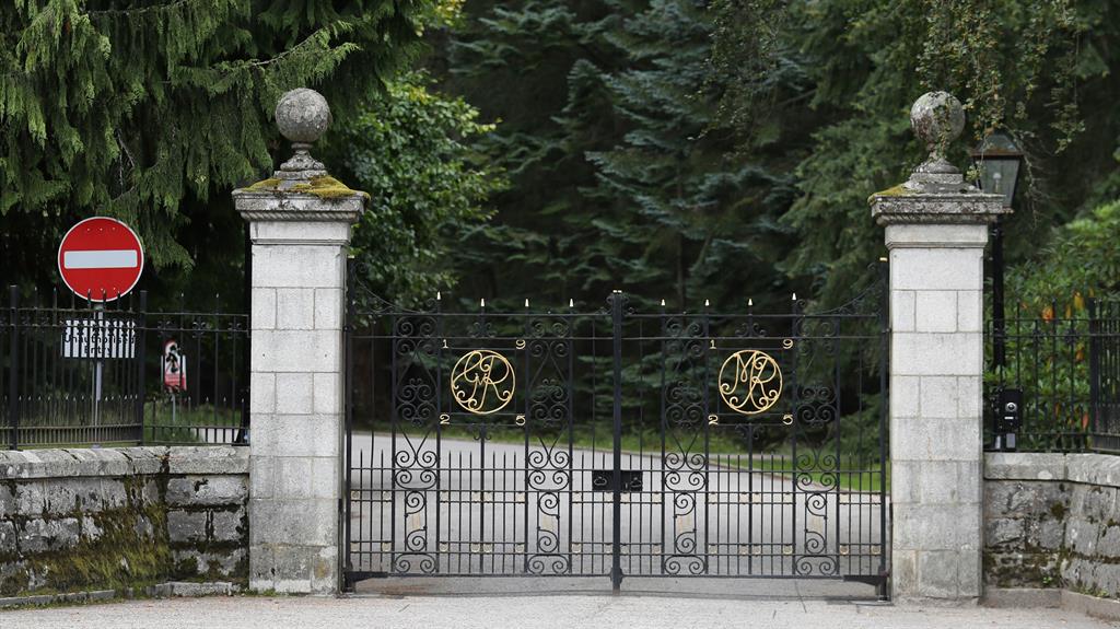 All eyes on Balmoral: The front entrance to the Queen's Scottish estate