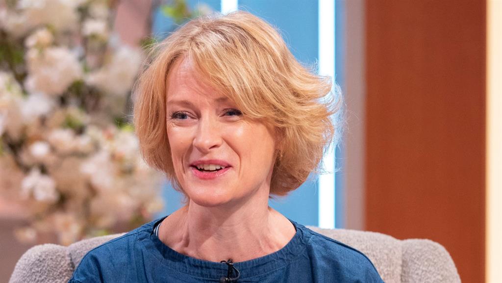 'it's a lovely thing': Claire Skinner on Lorraine this morning, talking about her relationship with former co-star Hugh PICTURE: ITV/REX