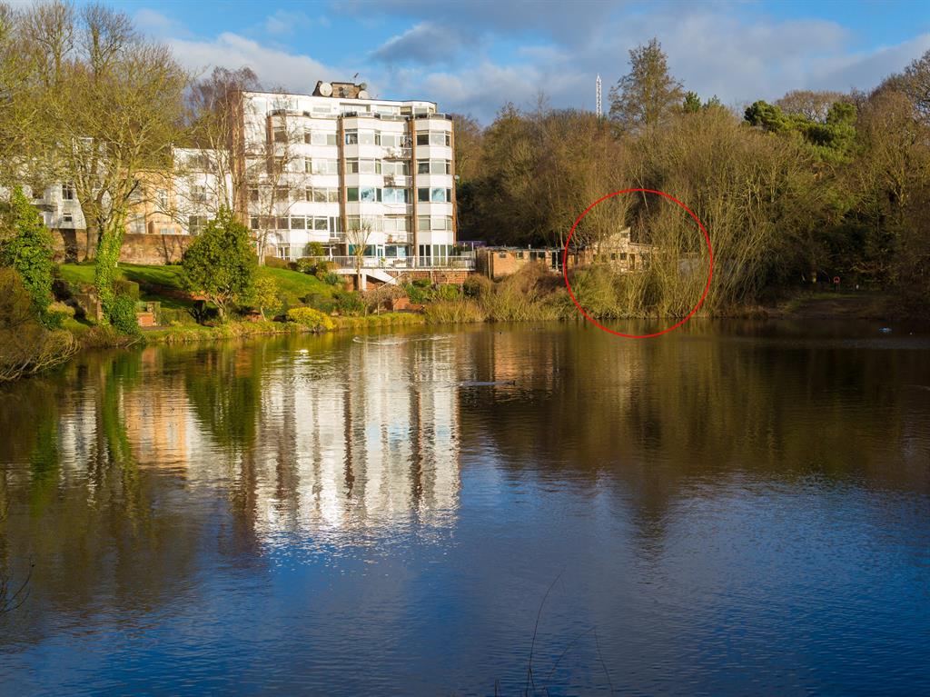Nice spot: The home nestles among the trees at the edge of Hampstead Heath