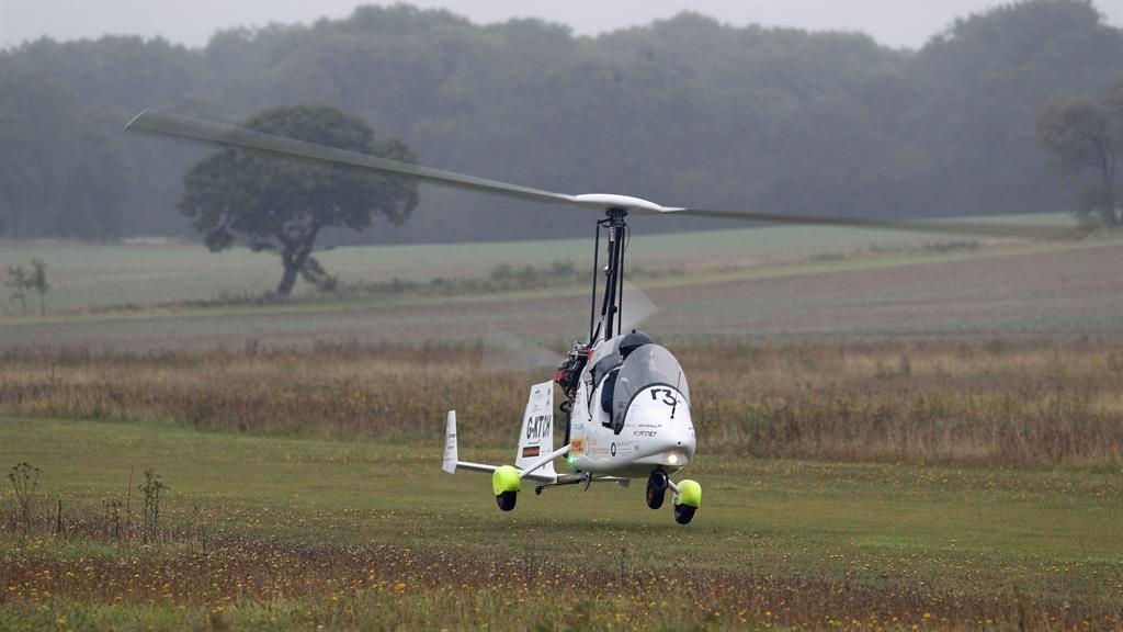 Touchdown: Mr Ketchell lands in Popham after setting off 175 days earlier PICTURES: PA