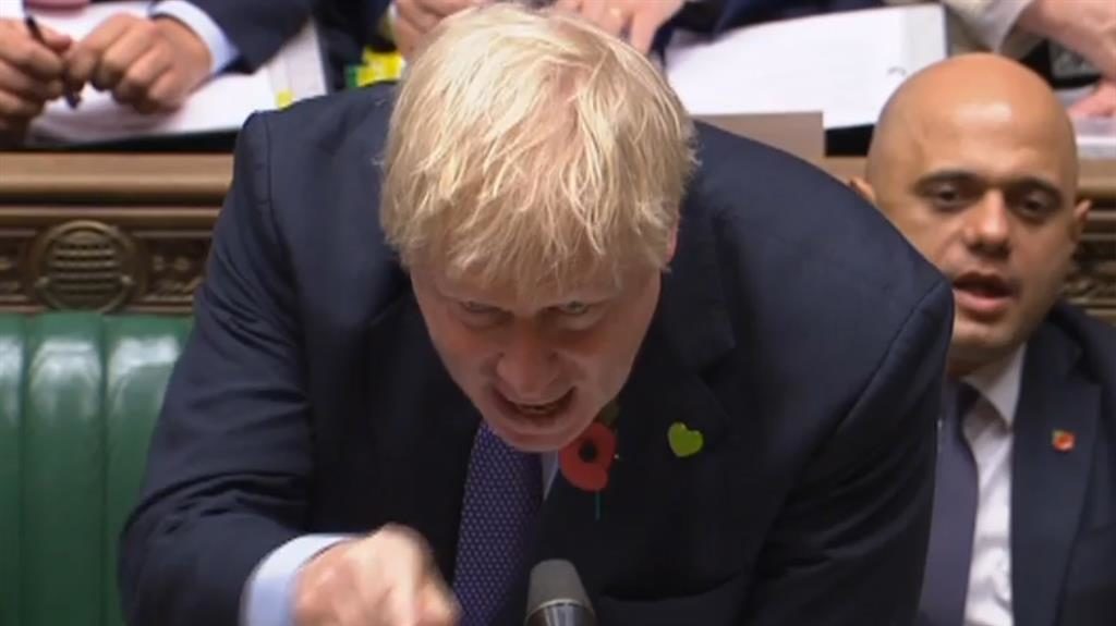Record PMQs Boris Johnson and Jeremy Corbyn in the Commons yesterday