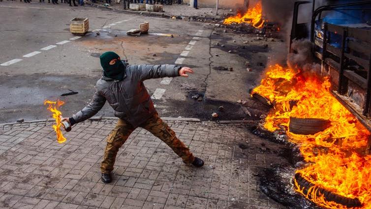 Unrest: A street protestor in Kiev, Ukraine PICTURE: SHUTTERSTOCK