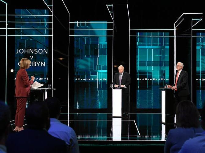 Dwarfed: There was plenty of room for other party leaders PICTURES: ITV/EPA