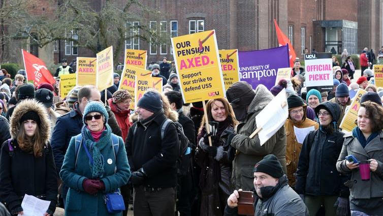 Action: Lecturers and academy staff on strike in Southampton in 2018 PICTURE: AJIT WICK/SHUTTERSTOCK