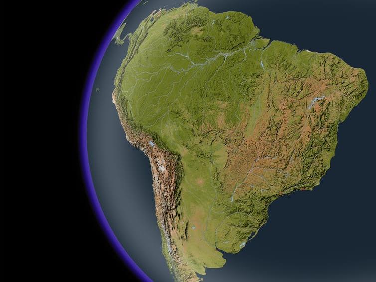 South America: The Andes mountains run along the western edge of the Amazon basin (centre) PICTURE: ARIDOCEAN/SHUTTERSTOCK