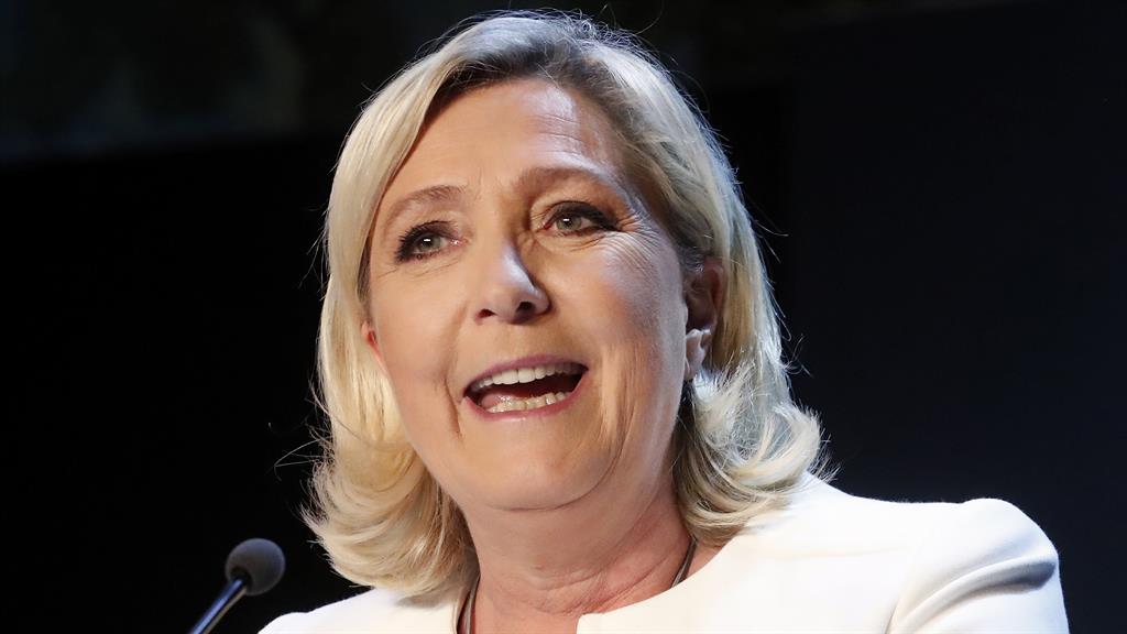 'Overwhelming victory': A congratulatory Marine le Pen who leads France's National Rally party PICTURES: AP