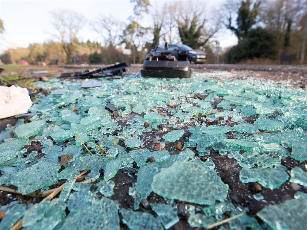 Accident scene: Prince Philip was involved in a car crash in January PICTURE: REX