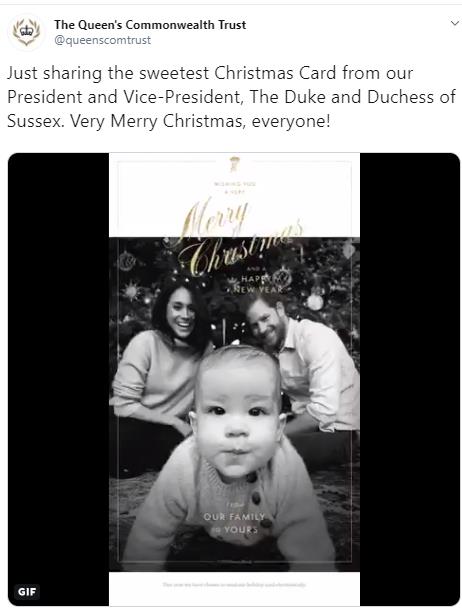 The Christmas card was first shared on an unofficial Twitter account