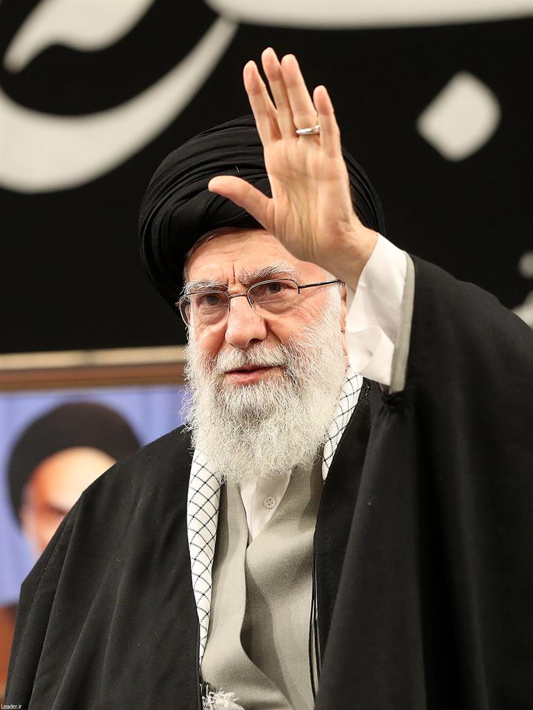 Leader: Ayatollah Ali Khamenei addresses a meeting in Tehran