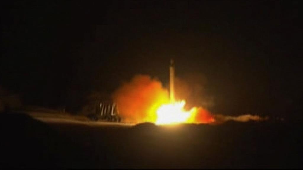 Strike: Iranian TV shows one of the rockets used in attack on US being launched PICTURE: GETTY