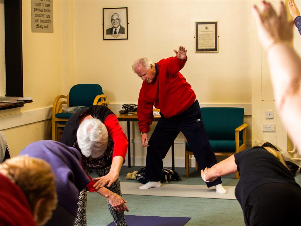 Great shape: The pensioner says yoga has helped keep him fit and healthy
