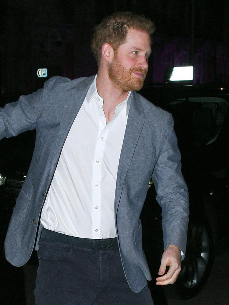‘Flying the flag’: Harry last night PICTURE: GETTY