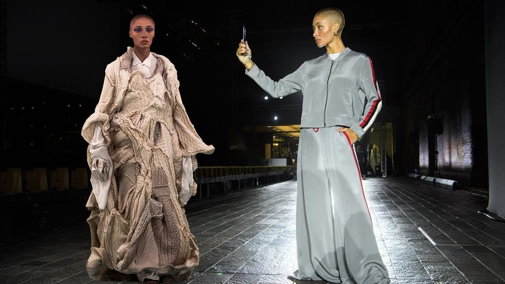 Snap: Model Adwoa Aboah and her digital avatar, created by Three, at London Fashion Week Snap: Model Adwoa Aboah and her digital avatar, created by Three, at London Fashion Week