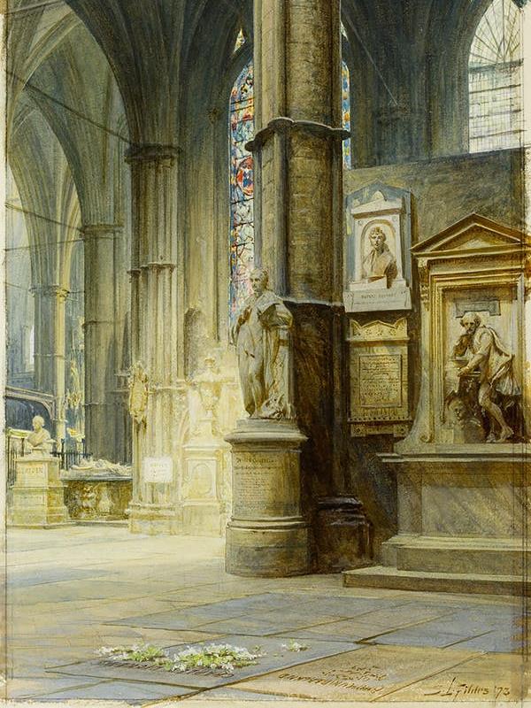 Resting place: Dickens’ grave in Westminster Abbey, painted by Luke Fildes PICTURE: CHARLES DICKENS MUSEUM