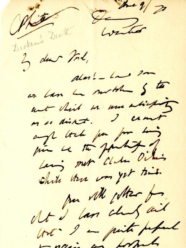 Letter: From Dean Stanley to Frederick Locker PICTURE: ARMSTRONG BROWN LIBRARY