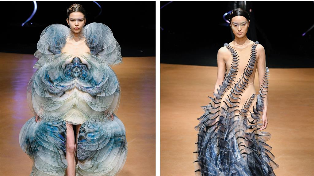 Holding sway: Dutch designer Iris van Herpen showcased a marine theme at this year’s Paris Couture Week PICTURES: REX