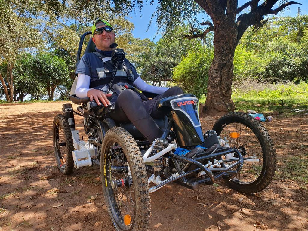 Star trek: Andy on the specially adapted bike PICTURES: SWNS