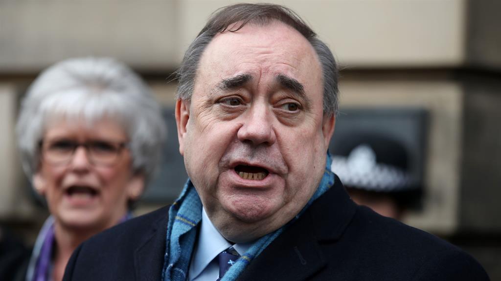 Cleared: Alex Salmond speaks to reporters outside the High Court in Edinburgh PICTURES: PA