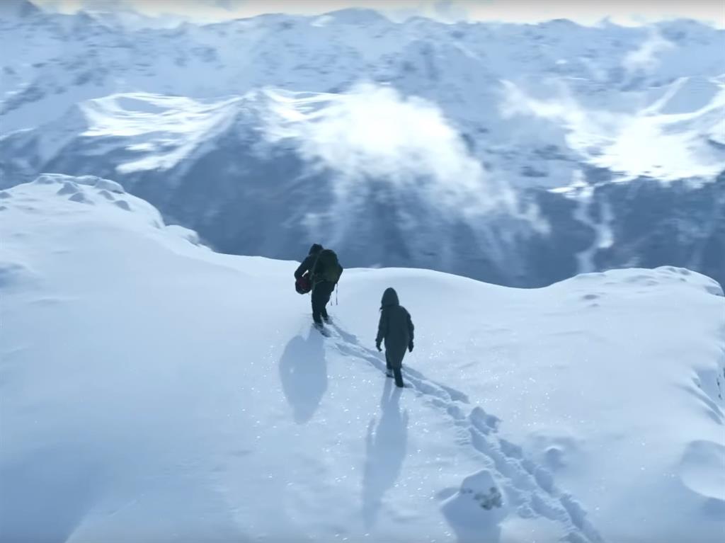 Sneak peak: Sophie trudging over a mountain range in scenes from her upcoming thriller Survive