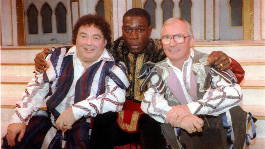 Panto pals: Bruno, centre, with Eddie and Syd at the Bristol Hippodrome's Robin Hood And The Babes In The Wood