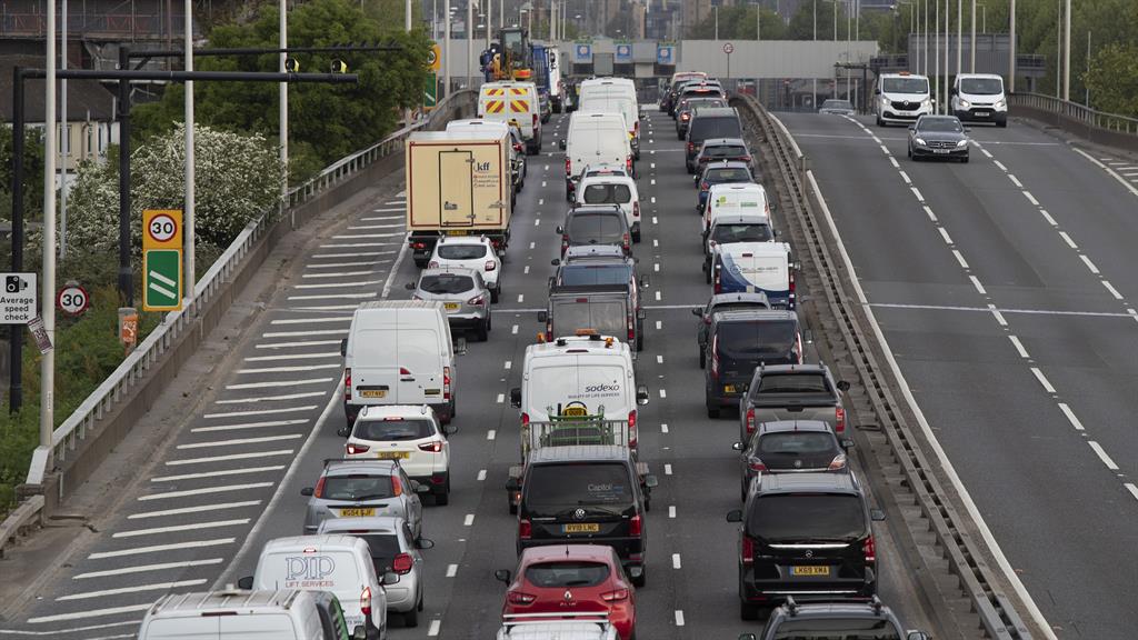 Road to nowhere: Cars, vans and lorries are bumper to bumper on the A302 in Greenwich, south-east London PICTURE: LNP