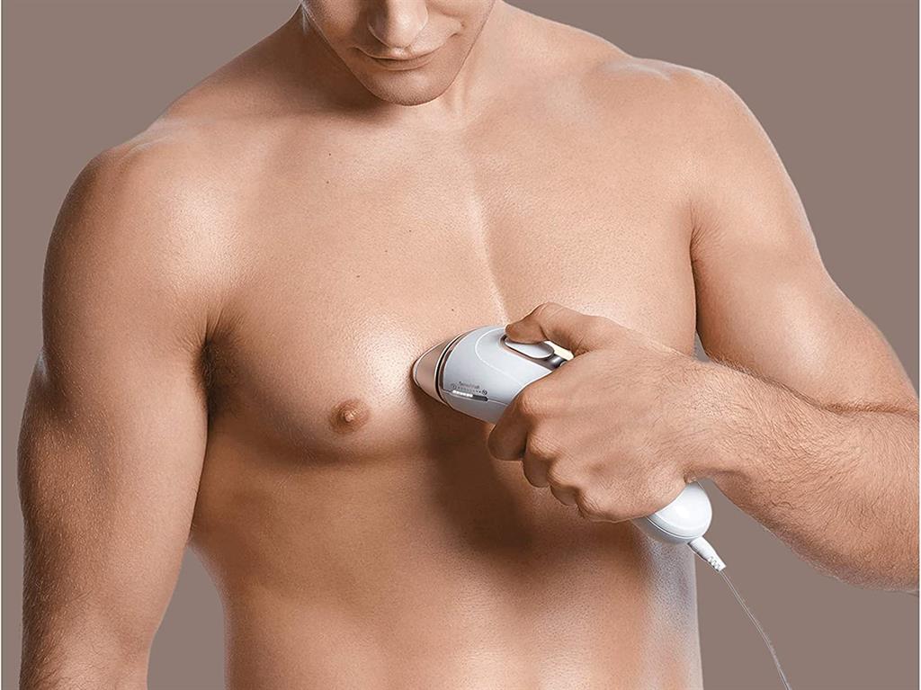 Manscaping: HairMax LaserComb (above), Braun IPL Silk Expert Pro 5, iFlex smart hairdryer and the Balls Trimmer (below)