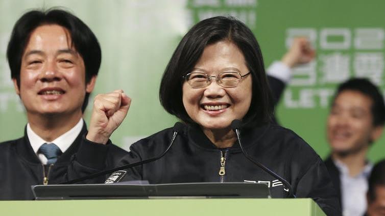 Celebrating victory: Taiwanese president Tsai Ing-wen with supporters in Taipei. Taiwan has managed to curb the coronavirus pandemic despite its proximity to China PICTURE: AP/CHIANG YING-YING