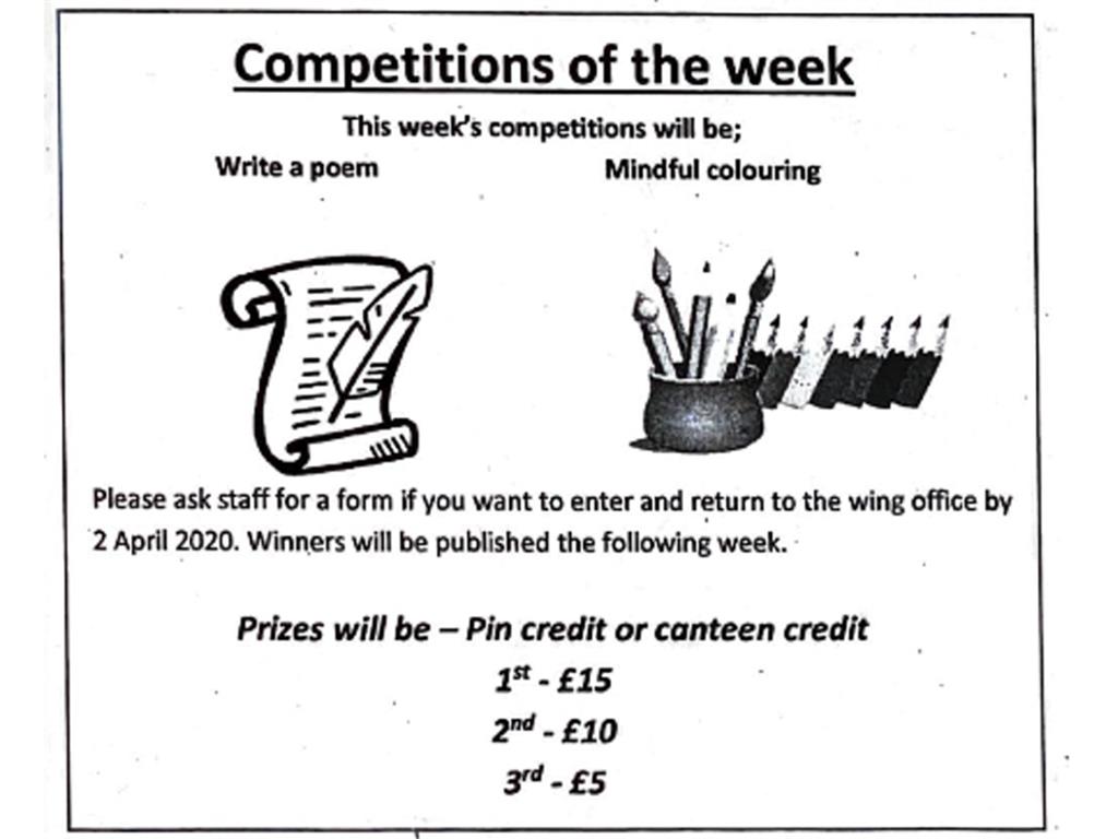 Alleviating boredom: A flyer handed out to prisoners during the coronavirus lockdown in England and Wales PICTURE: AUTHOR PROVIDED (NO REUSE)