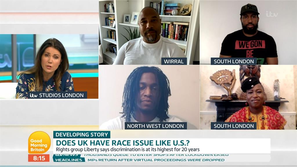 Floyd flak: Susanna during a recent GMB debate on racism PICTURES: REX/ITV