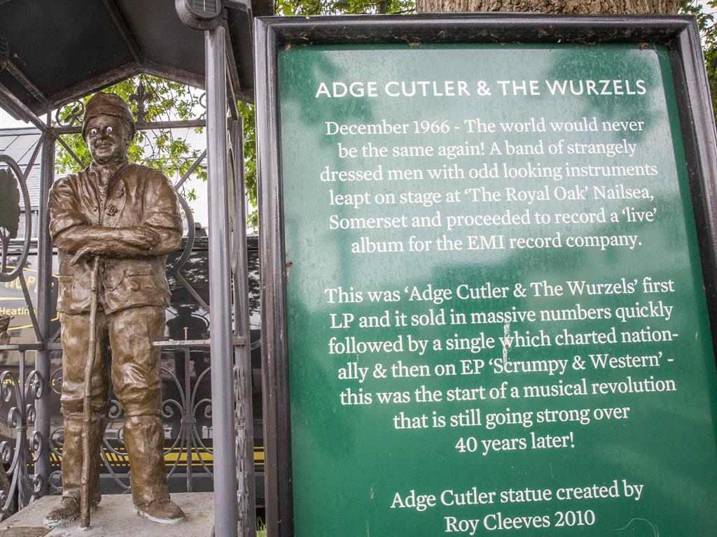 Tribute: A plaque explains Adge Cutler and The Wurzels' cultural significance