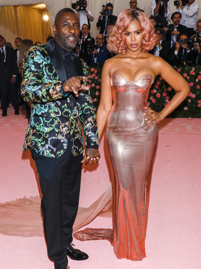 'Lucky': Idris with wife Sabrina last year PICTURES: PA/REX