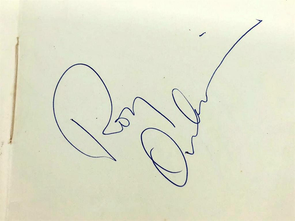 Not only the lonely: Roy Orbison's autograph and (below) Adam Faith's