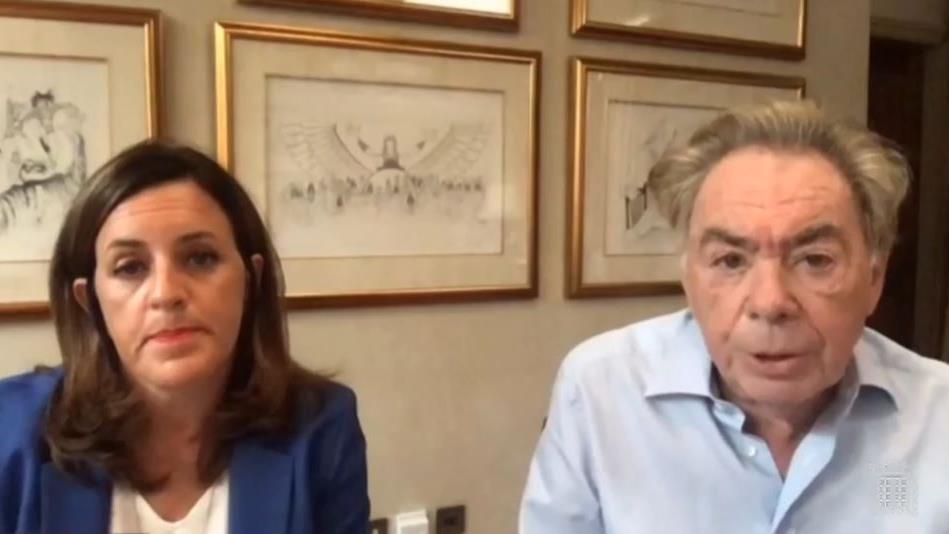Concerned: Lord Lloyd Webber and Rebecca Kane Burton, chief executive of LW Theatres, appearing via video link at the committee hearing PICTURE: PARLIAMENT TV/PA