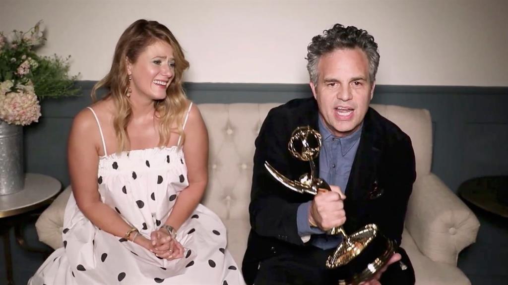 Home visit: Mark Ruffalo accepts the Emmy for his performance in I Know This Much Is True