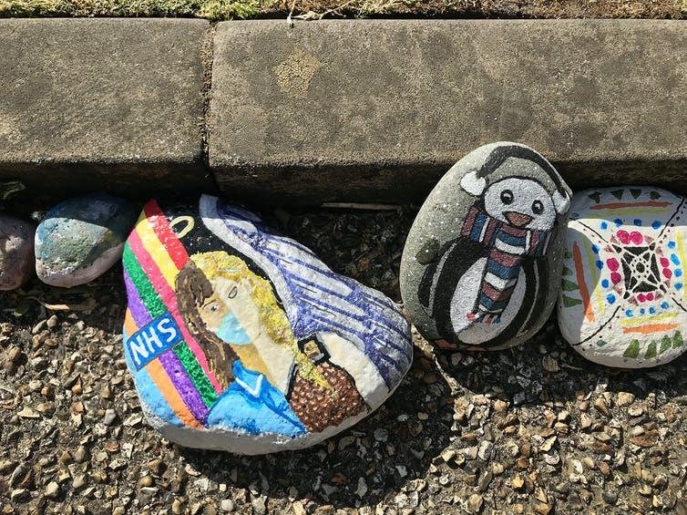 Art: Colourful painted pebbles PICTURE: ANDREW ROBINSON