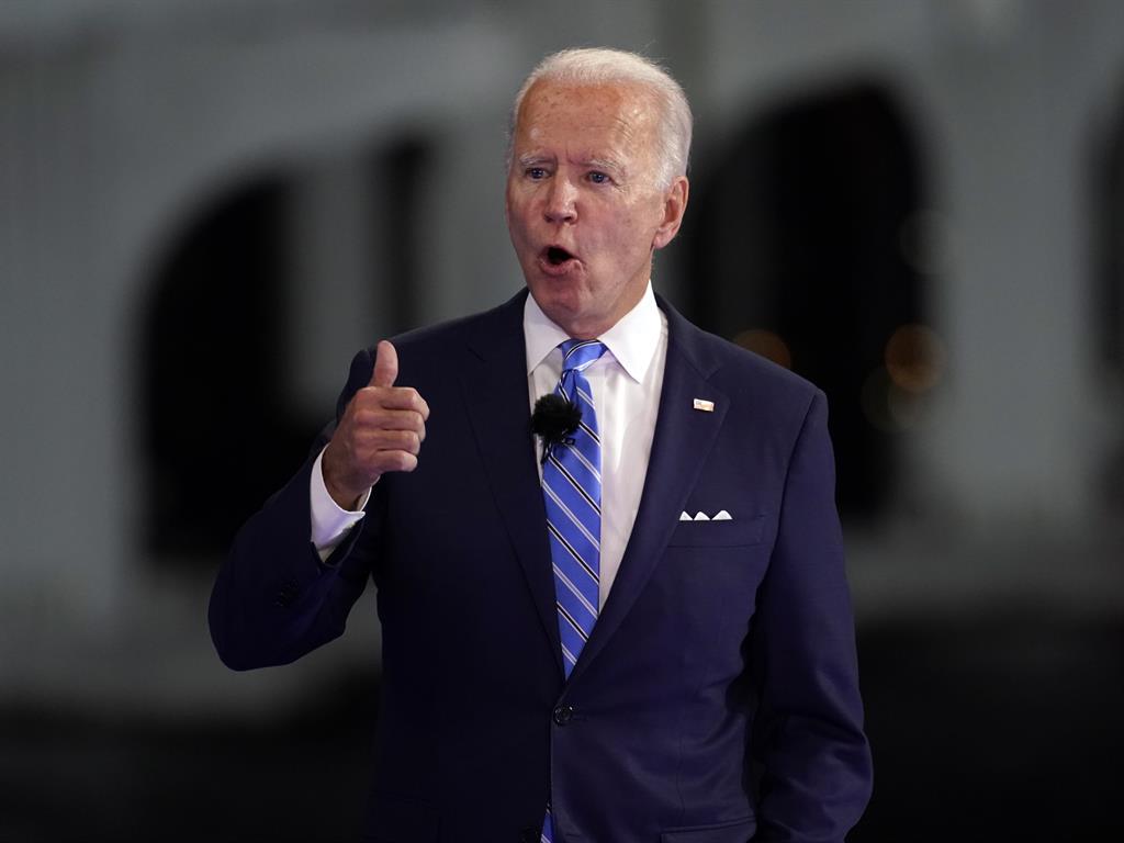 What’s this macho thing?’ Election rival Joe Biden PICTURE: AP