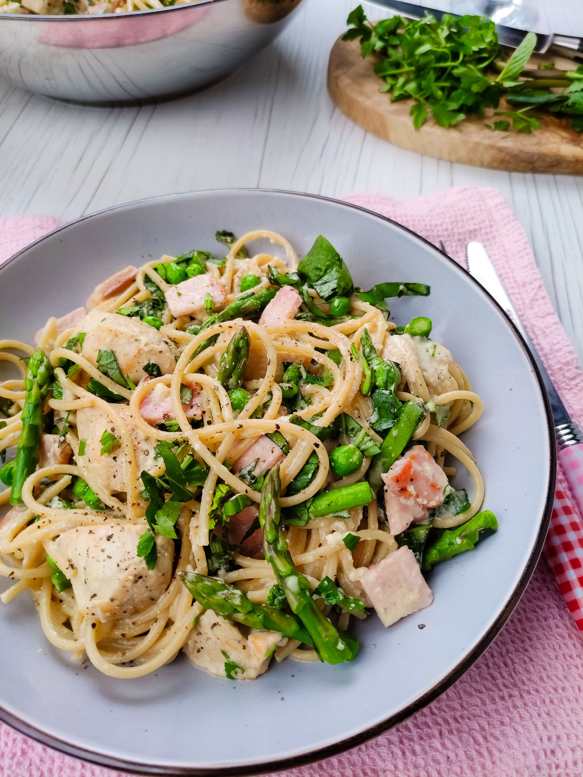 Spring Greens Carbonara